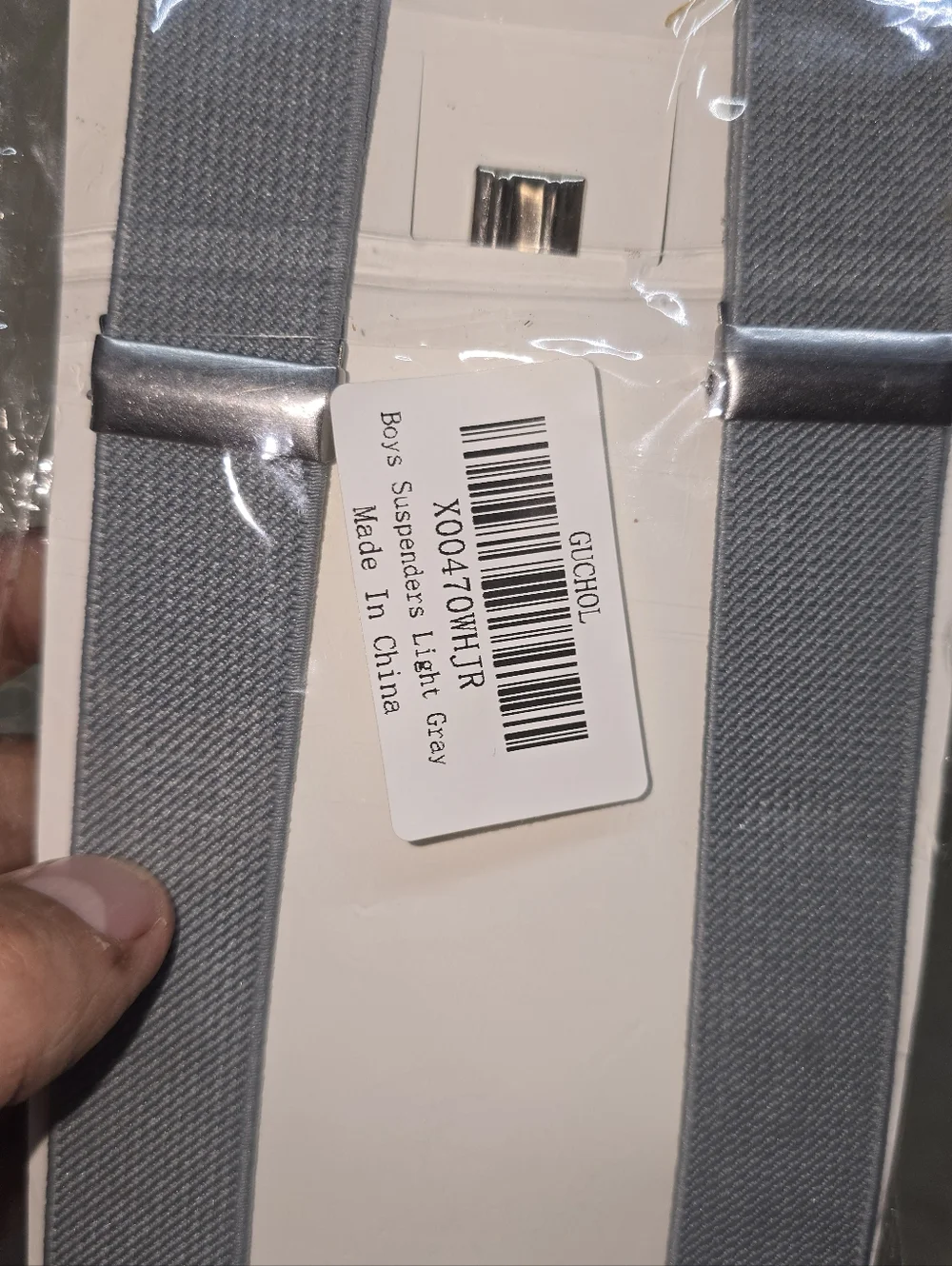 Unbranded Boys Gray Adjustable Clip-On Suspenders BRAND NEW
